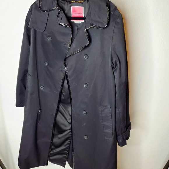 Kate Spade Black Trench Coat Size L